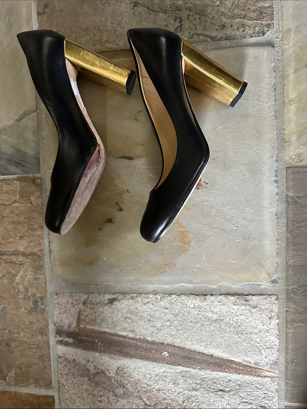 kate spade Black Leather Classic Round-Toe Heels
